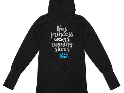 This princess wears running shoes silver and Blue Crown