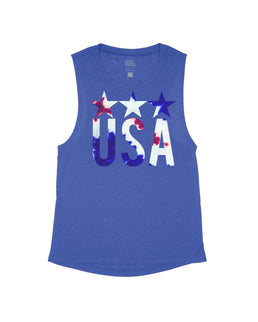 Heather Navy Flowy Tank / S