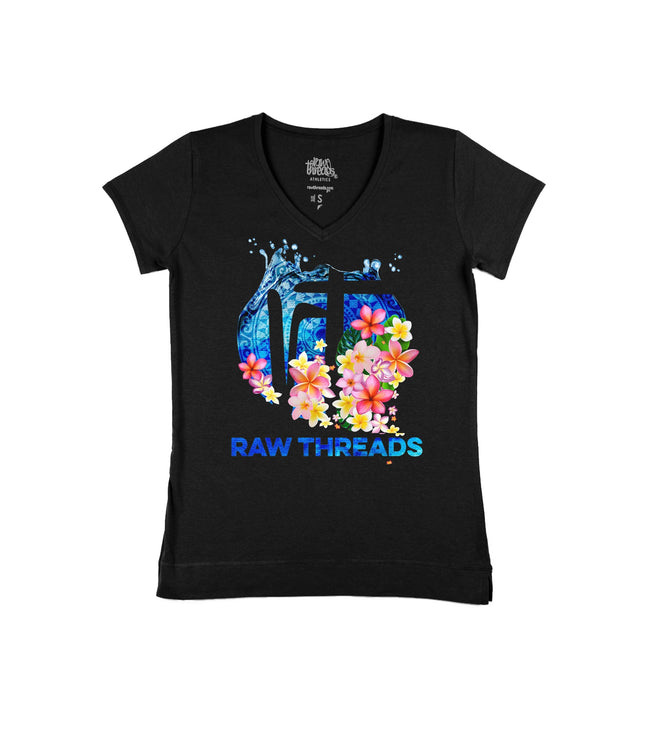 Tropical Flowers Raw Threads Logo