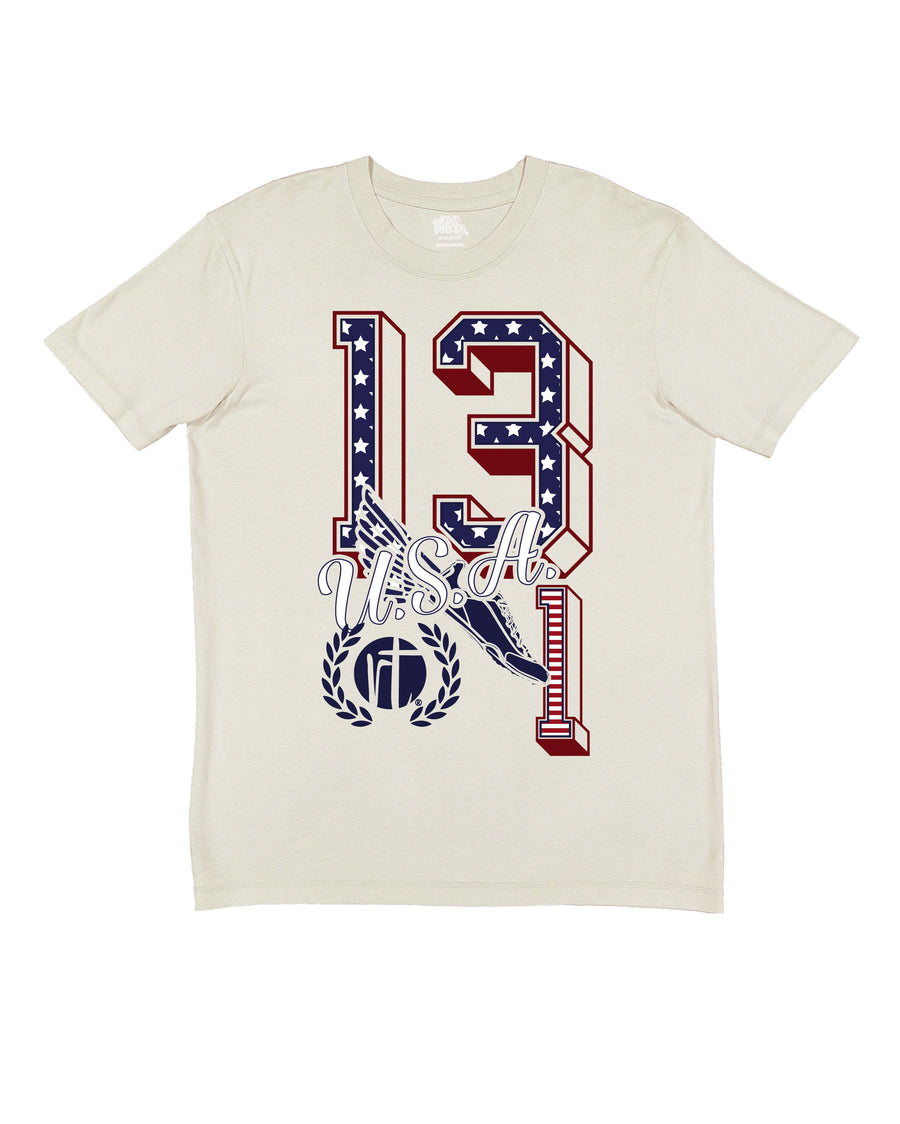 U.S.A Flag 13.1 Varsity Block Numbers