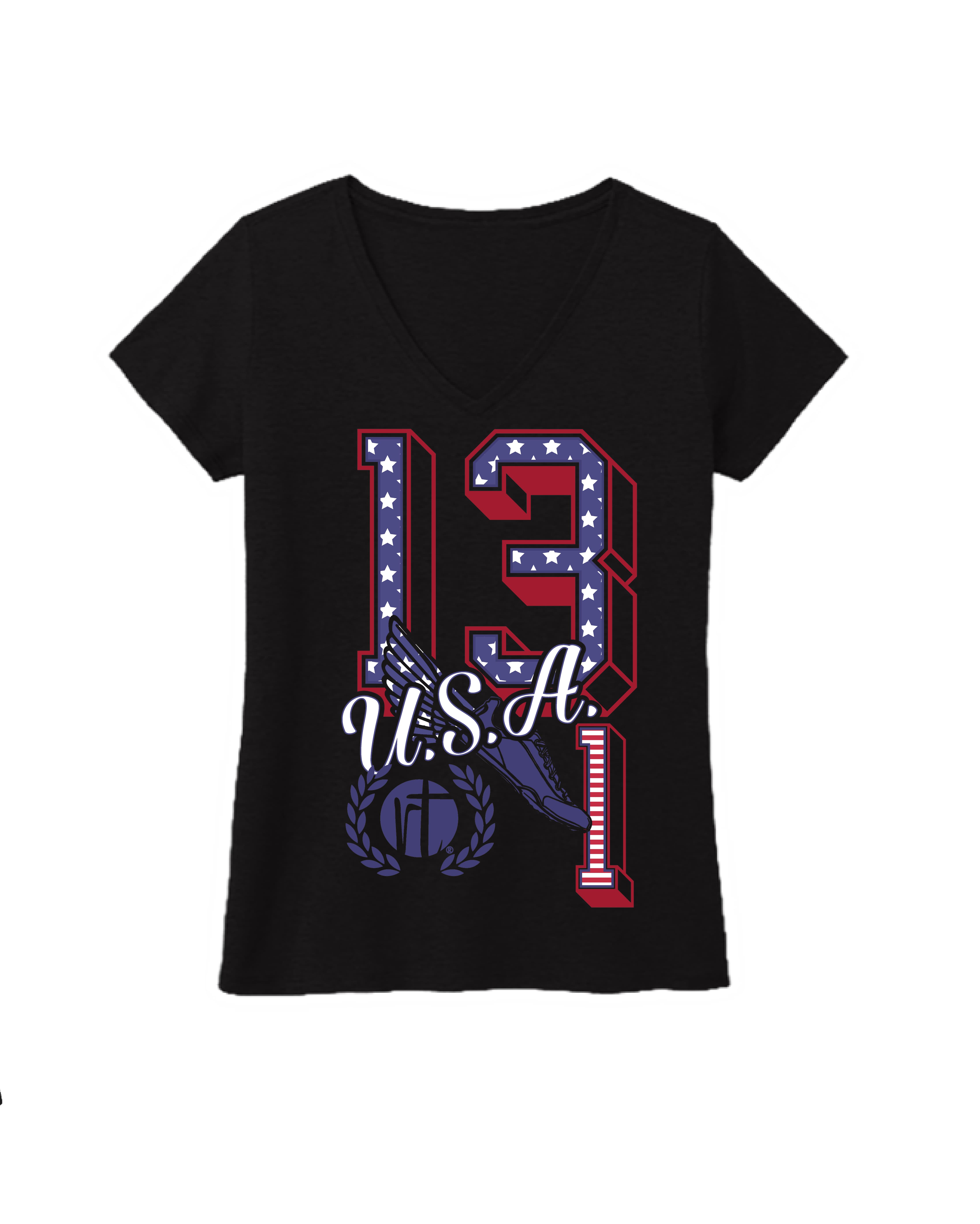 U.S.A Flag 13.1 Varsity Block Numbers