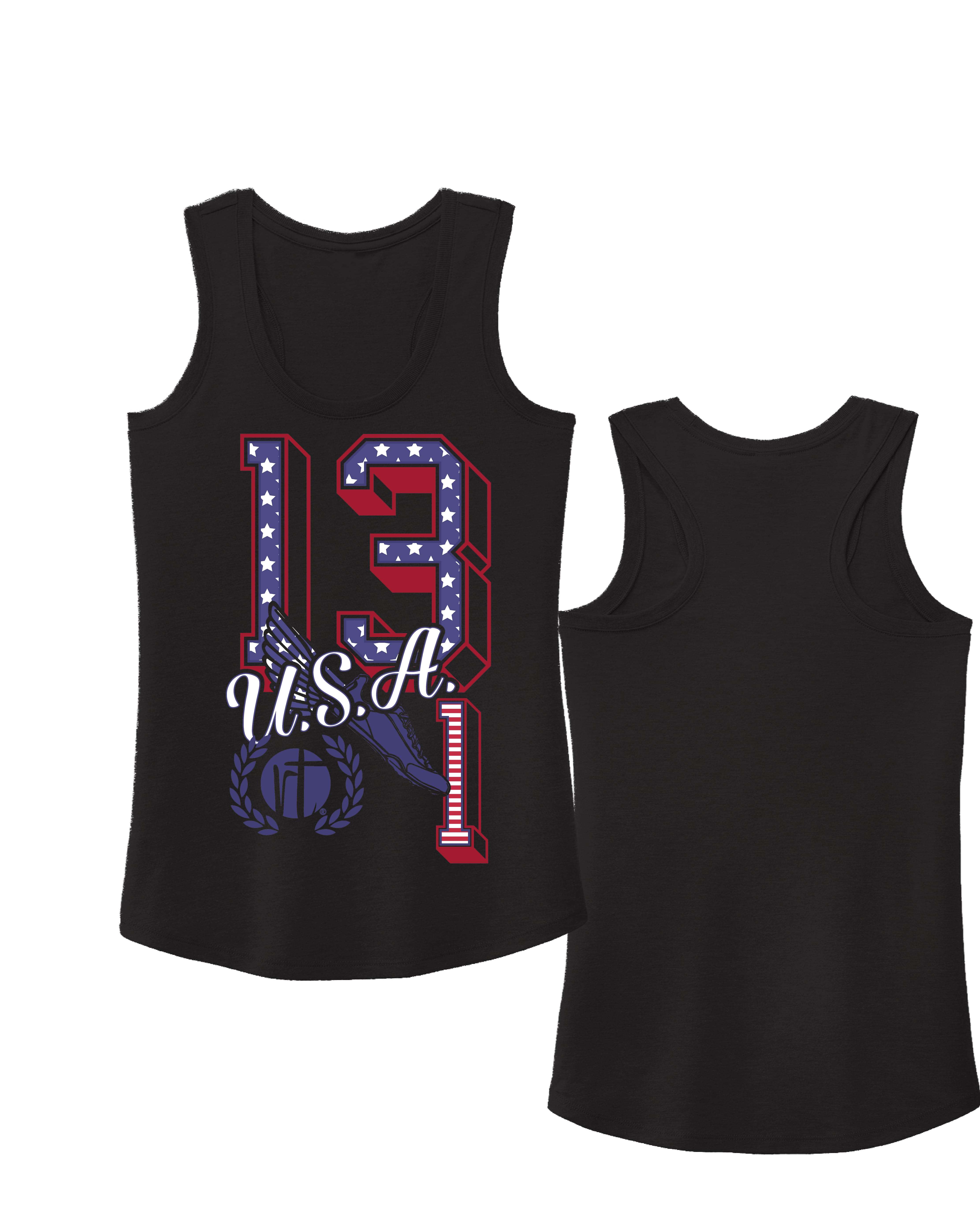U.S.A Flag 13.1 Varsity Block Numbers