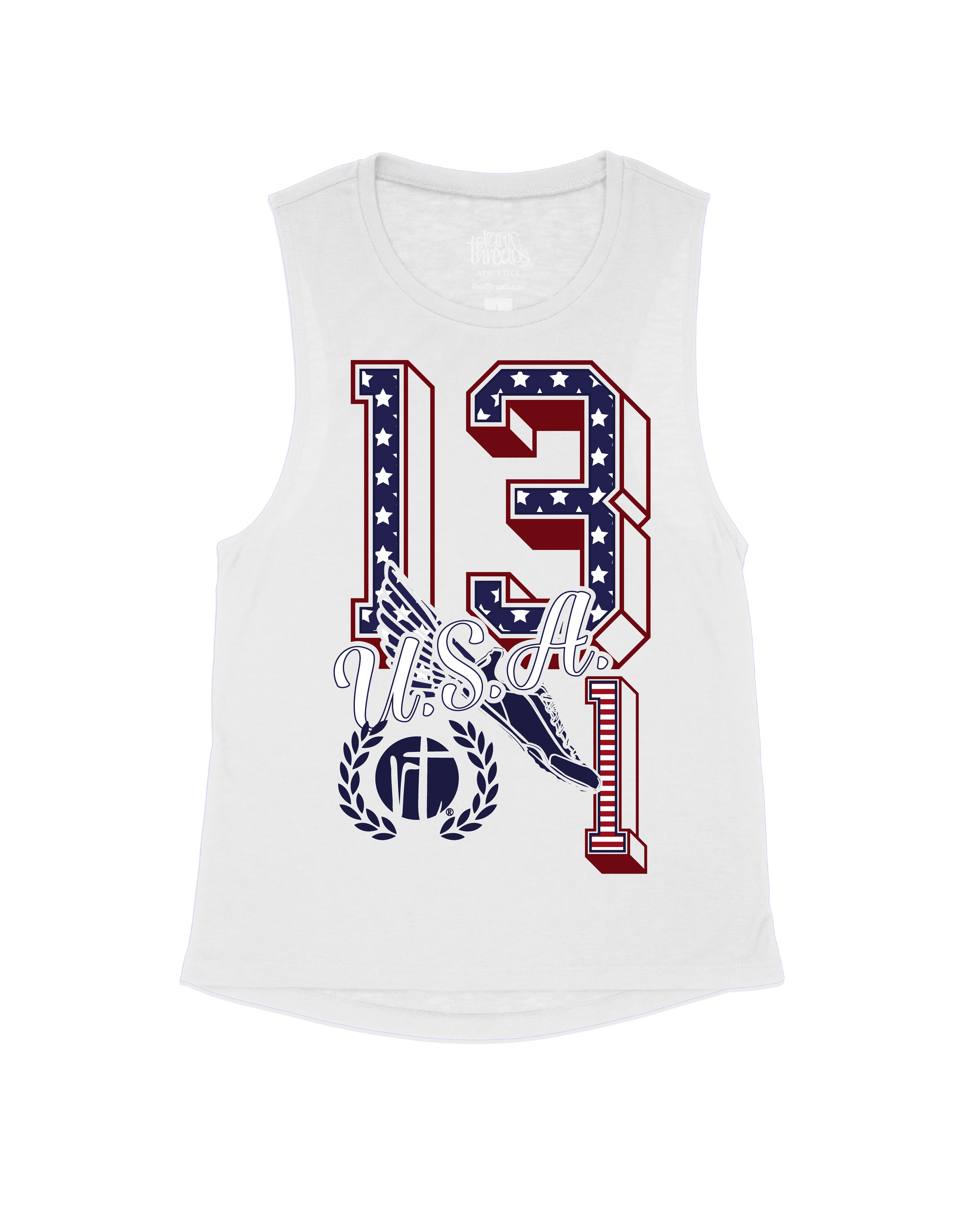 U.S.A Flag 13.1 Varsity Block Numbers