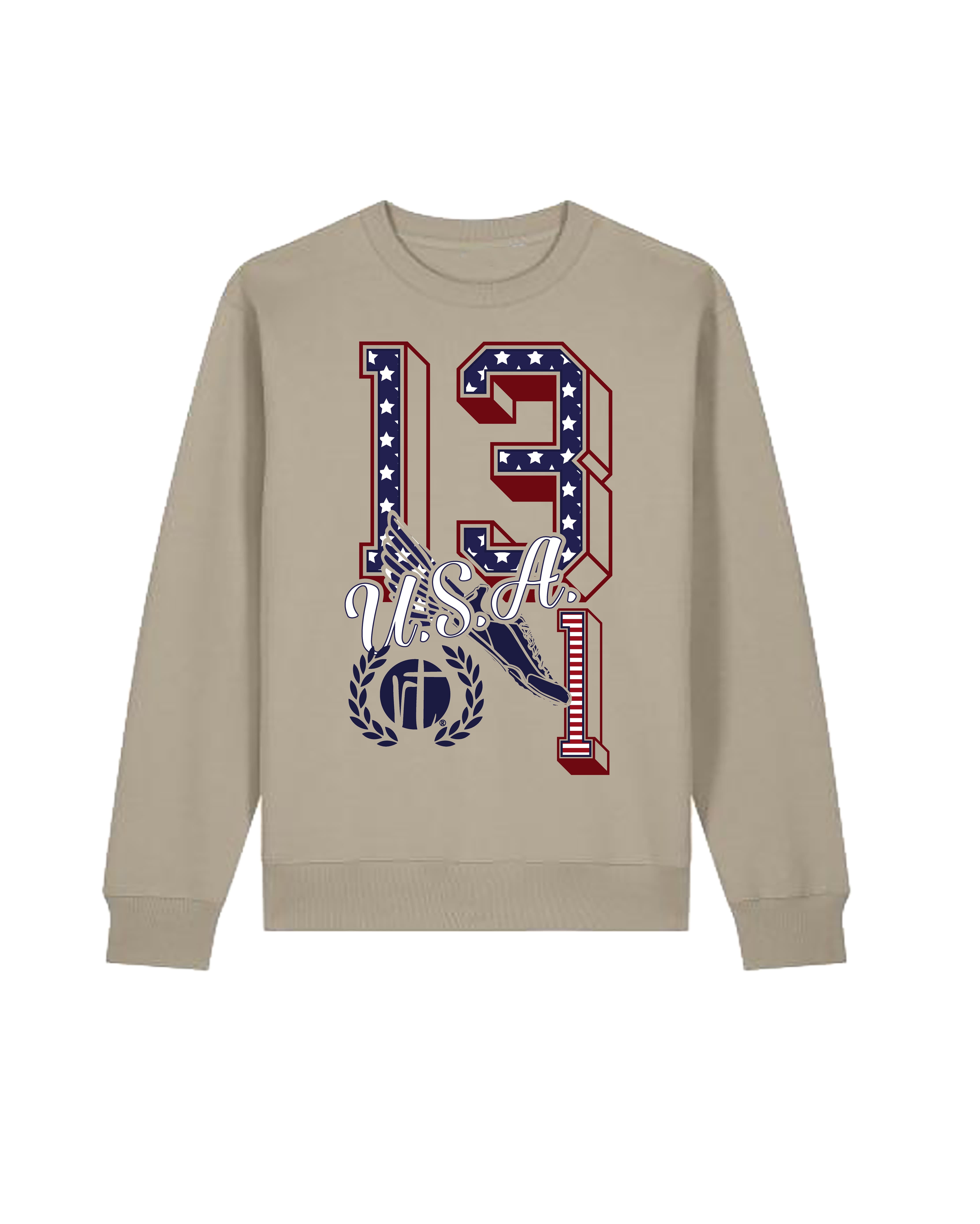 U.S.A Flag 13.1 Varsity Block Numbers