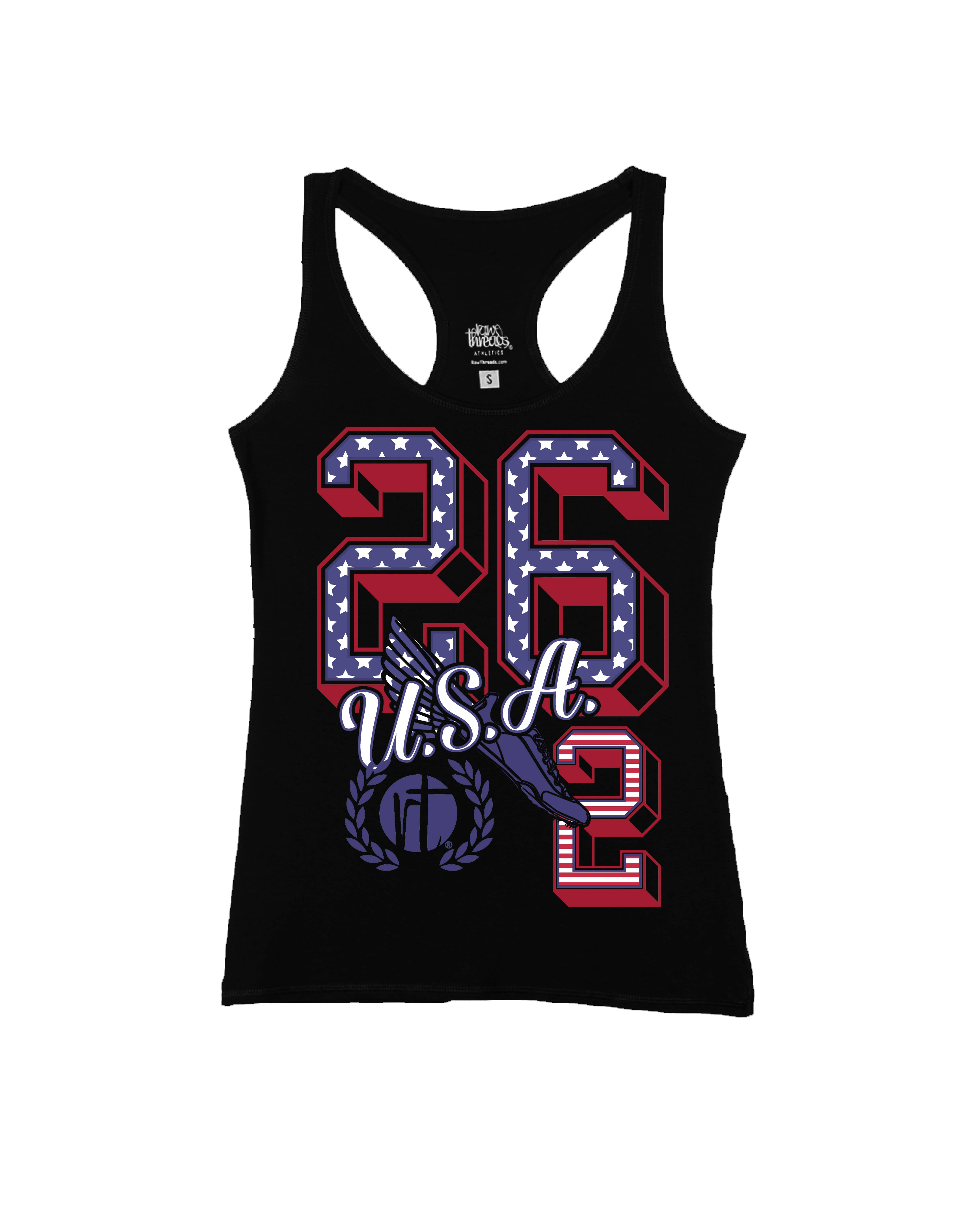 US.A Flag 26.2 Varsity Letters