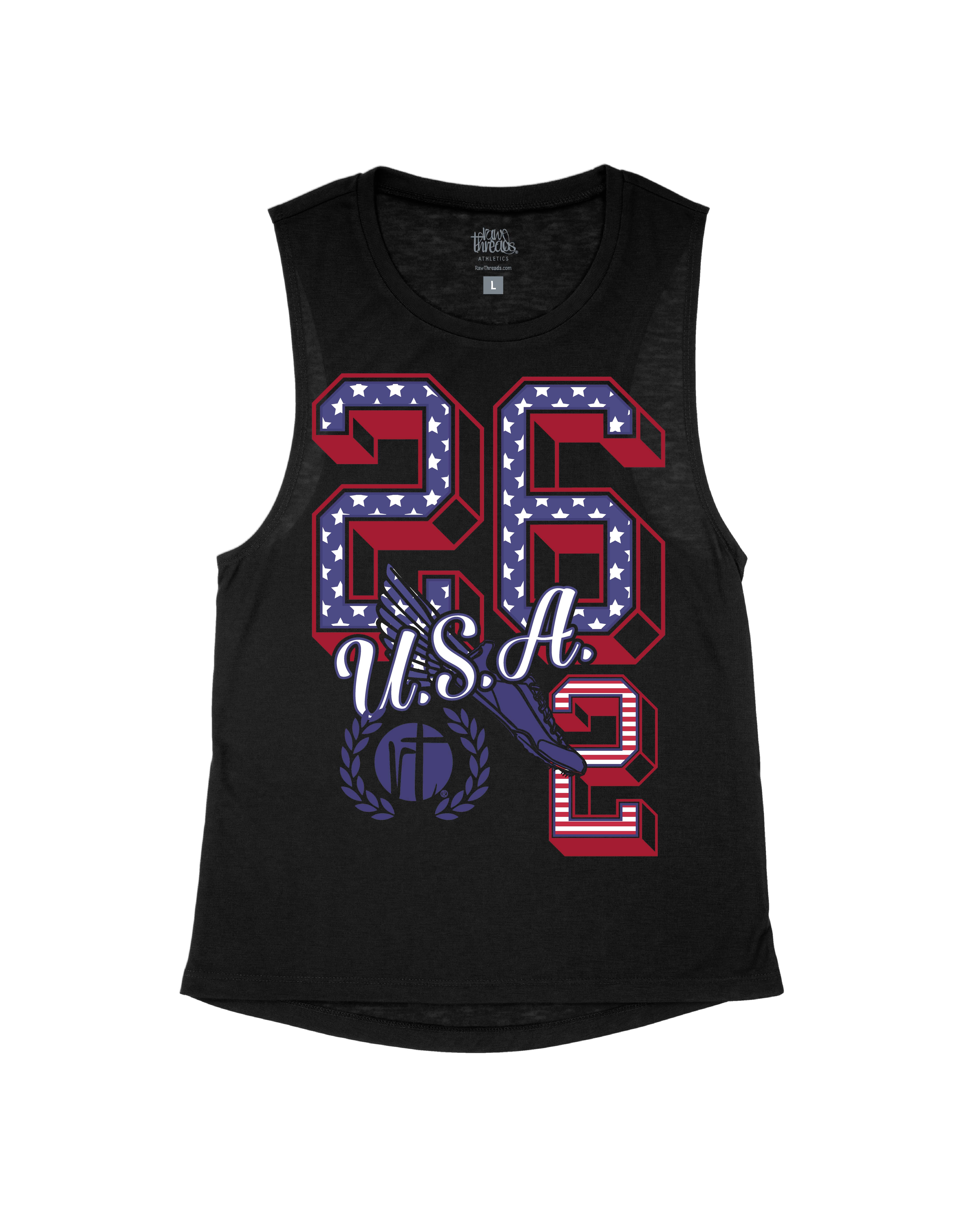 US.A Flag 26.2 Varsity Letters