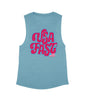 Heather Teal Flowy Tank