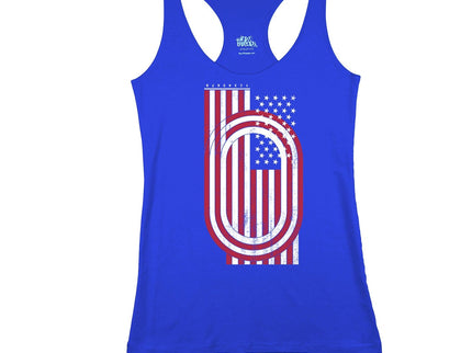 USA Flag and Track Optical Illusion