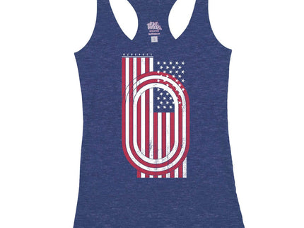 USA Flag and Track Optical Illusion