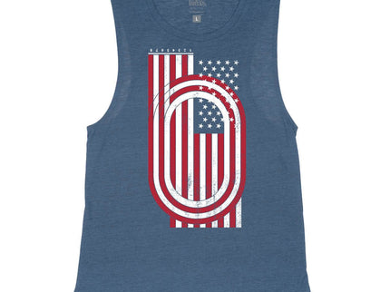 USA Flag and Track Optical Illusion