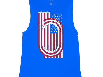 USA Flag and Track Optical Illusion