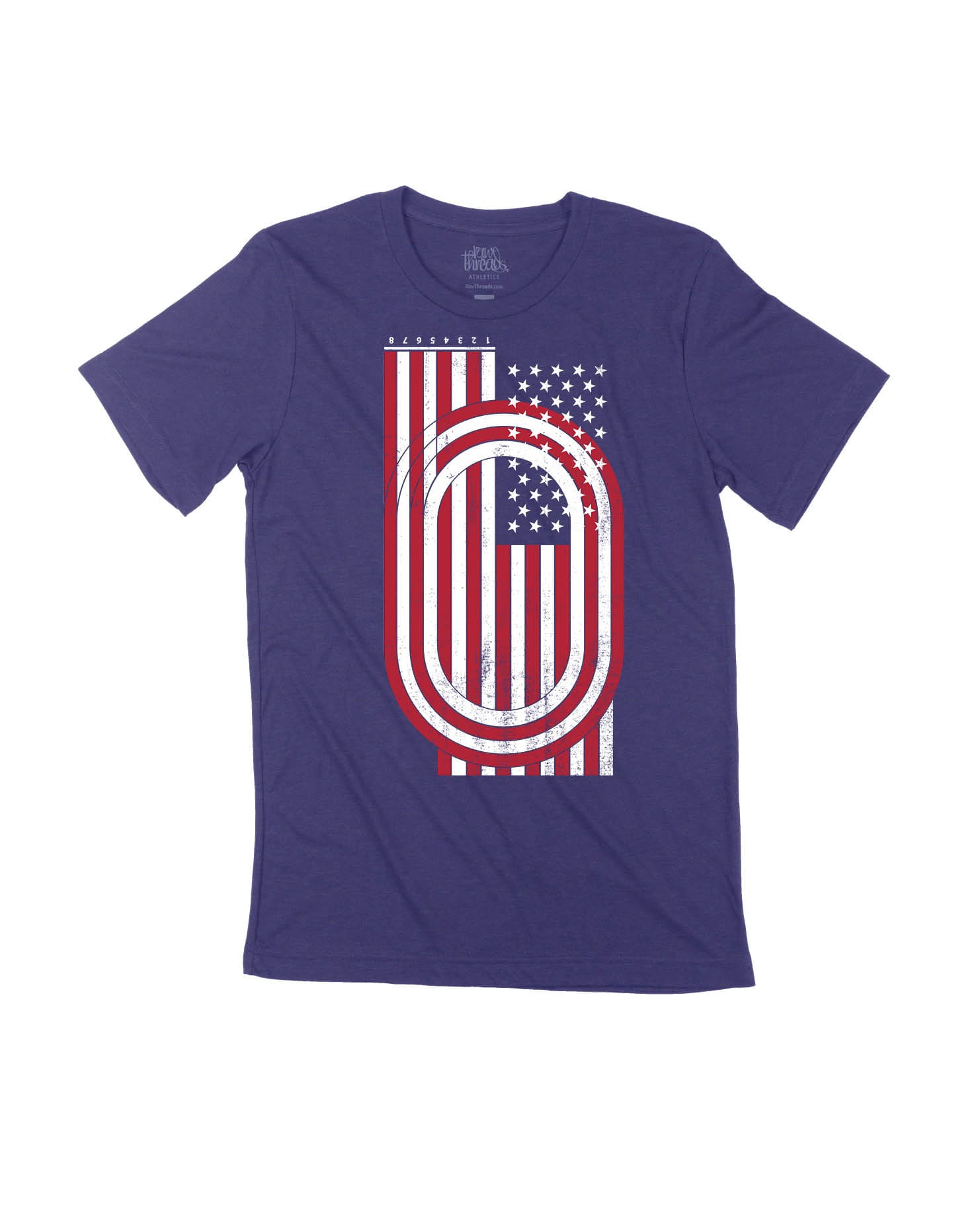 USA Flag and Track Optical Illusion