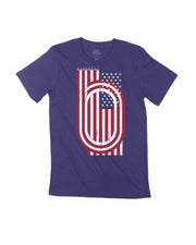 USA Flag and Track Optical Illusion