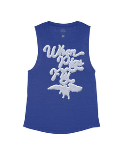Heather Navy Flowy Tank / S