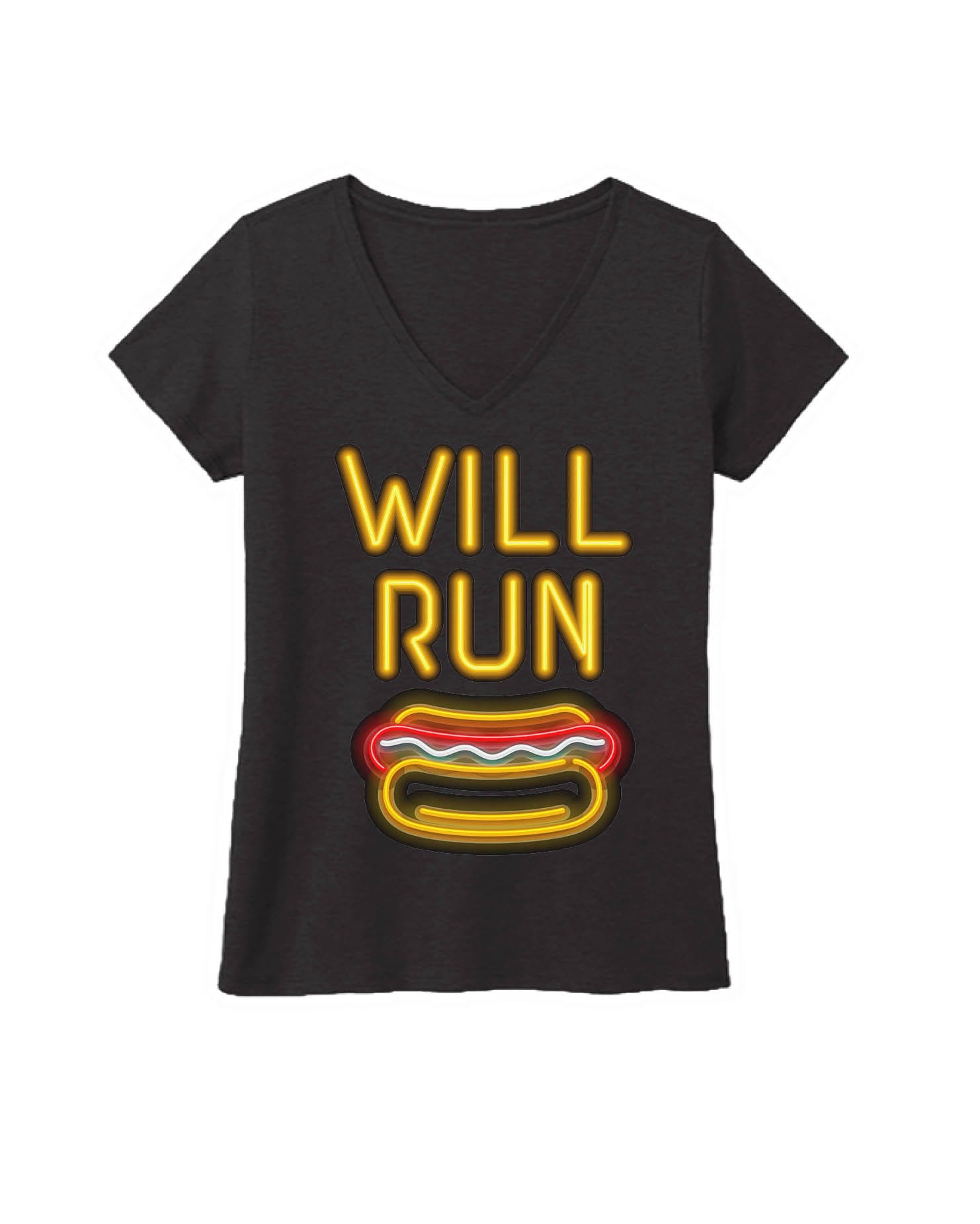 Will Run for HOT DOGS Neon