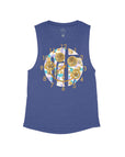 Heather Navy Flowy Tank