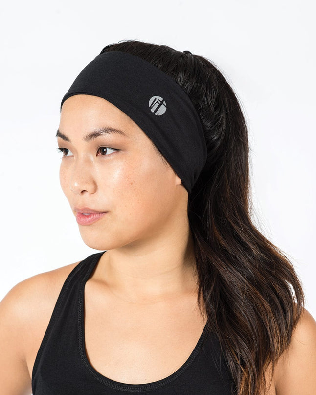 Black Recycled Polyester Headband