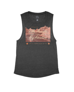 Black Heather Flowy Tank / XS