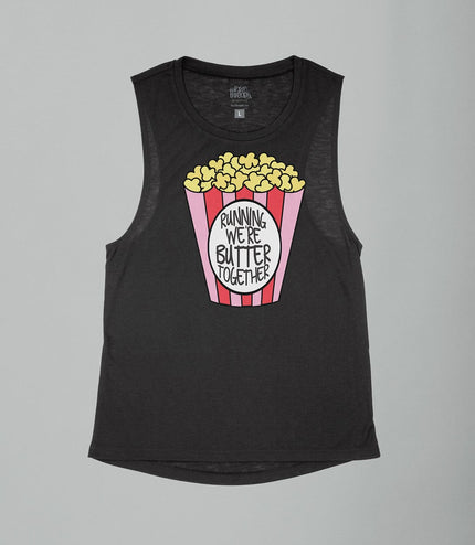 Running we're BUTTER together Flowy Tank