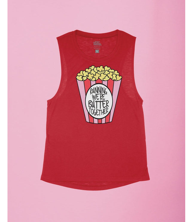 Running we're BUTTER together Flowy Tank