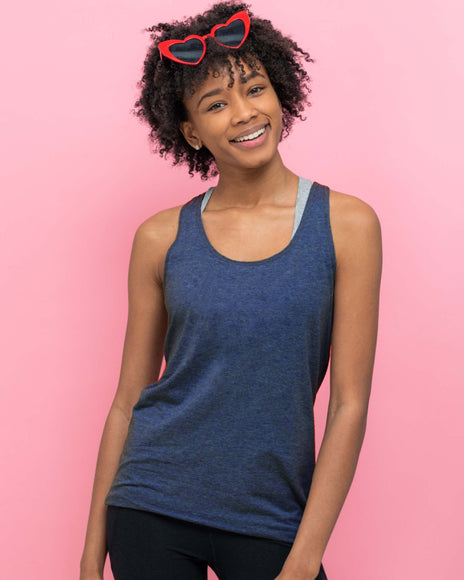 Heather Navy Racerback